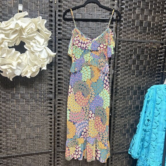 Harlow & Rose Netted Slip Midi Dress Size Large - Picture 1 of 7